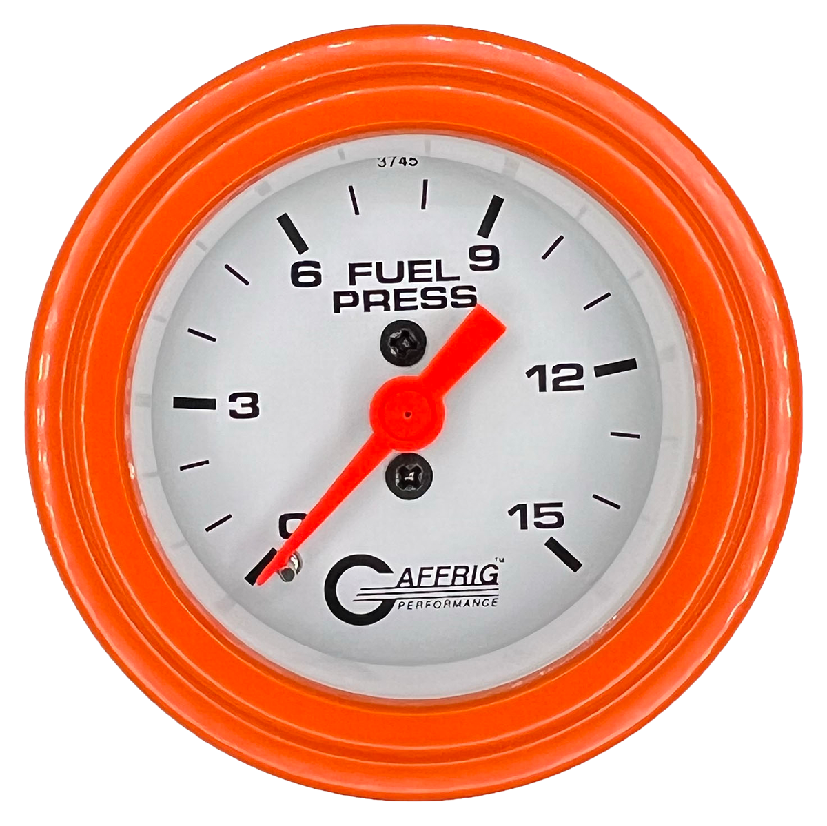 #6508 2 INCH MECHANICAL FUEL PRESS. 0-15 PSI WHITE Orange / Step