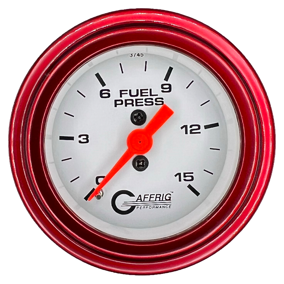 #6508 2 INCH MECHANICAL FUEL PRESS. 0-15 PSI WHITE Red / Step