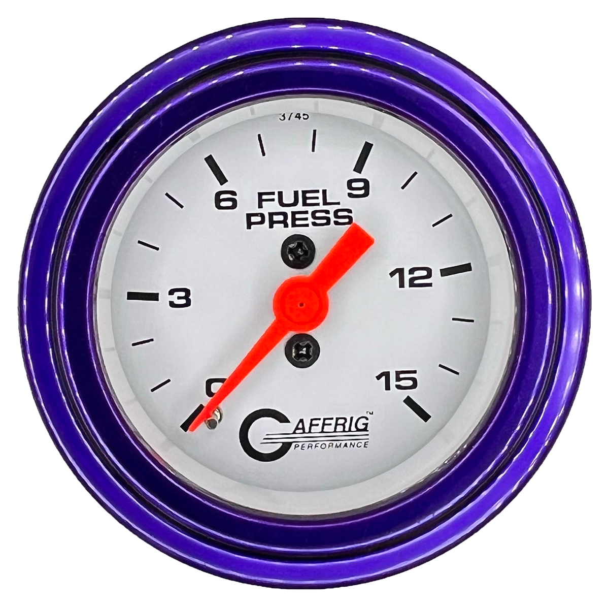 #6508 2 INCH MECHANICAL FUEL PRESS. 0-15 PSI WHITE Purple / Step