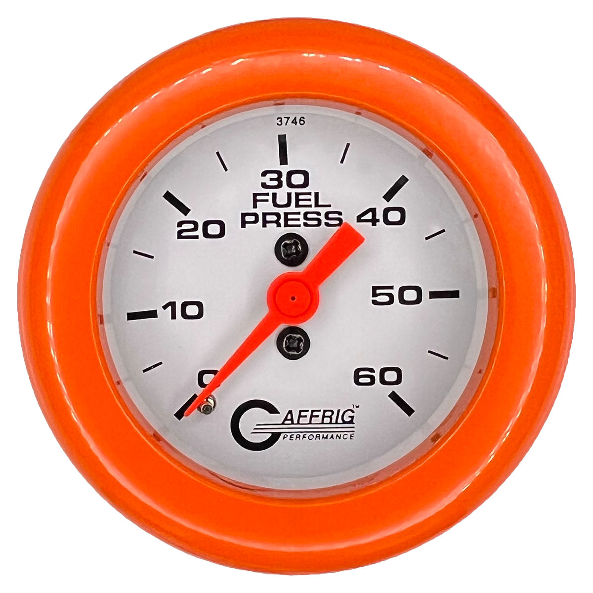 #6510 2 INCH MECHANICAL FUEL PRESS. 0-60 PSI WHITE Orange / Step
