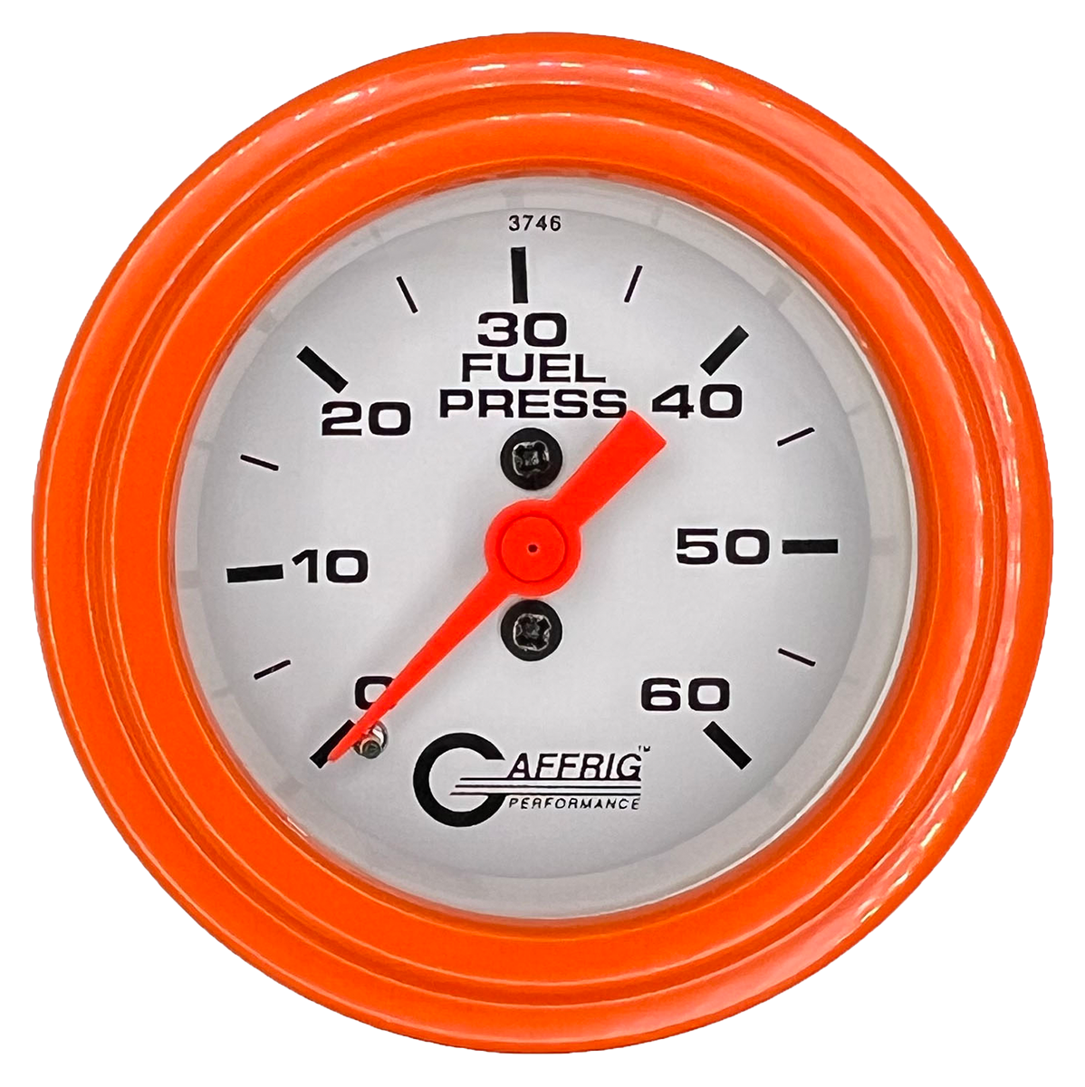 #6510 2 INCH MECHANICAL FUEL PRESS. 0-60 PSI WHITE Orange / Step