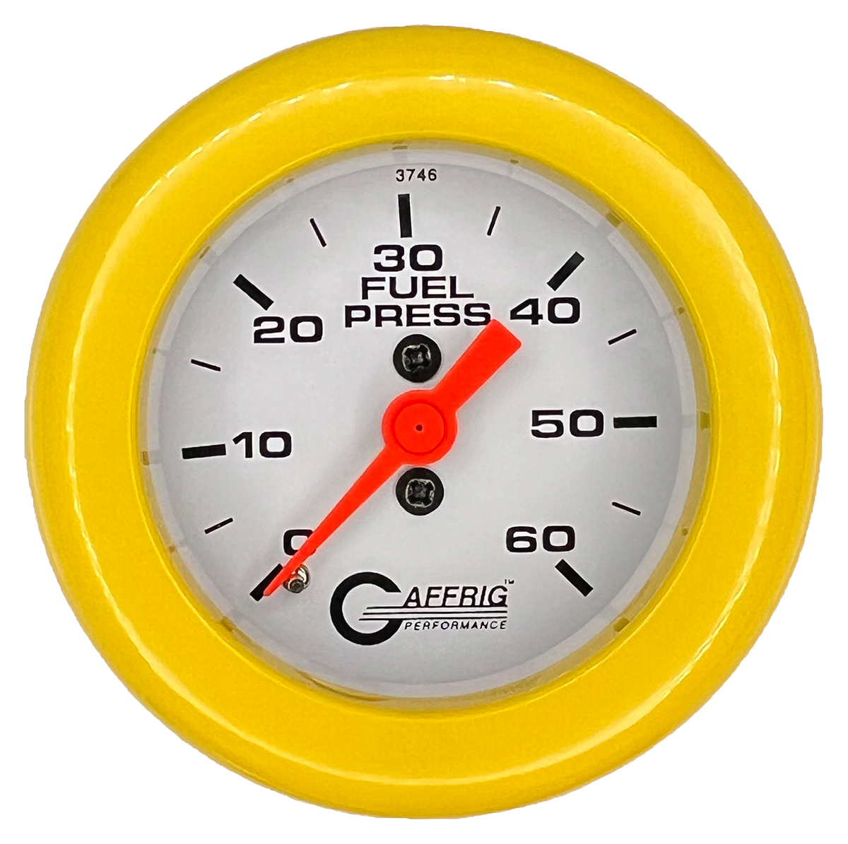 #6510 2 INCH MECHANICAL FUEL PRESS. 0-60 PSI WHITE Yellow / Step