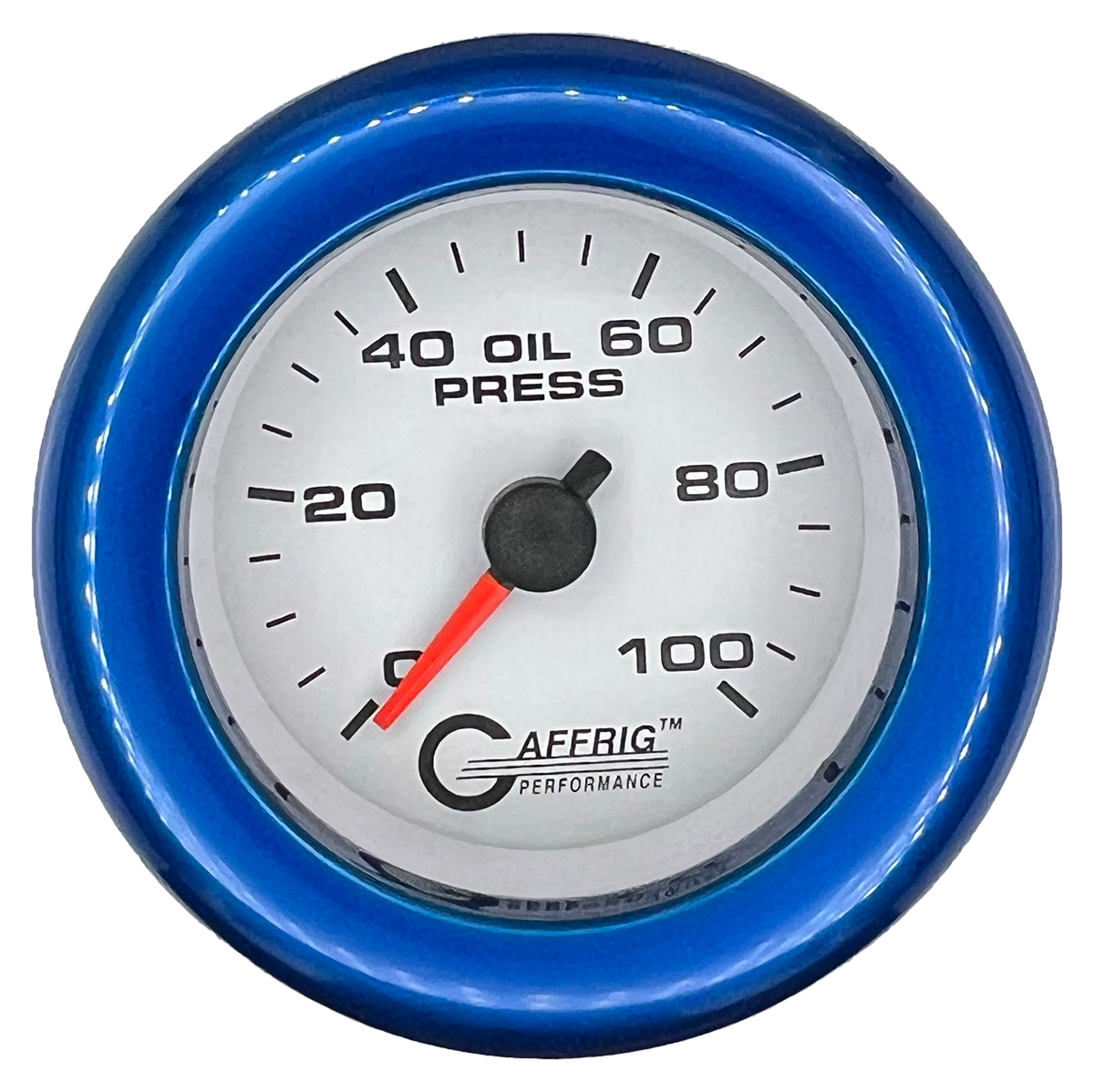 #6512 2 INCH MECHANICAL OIL PRESS. 0-100 PSI WHITE Blue / Step