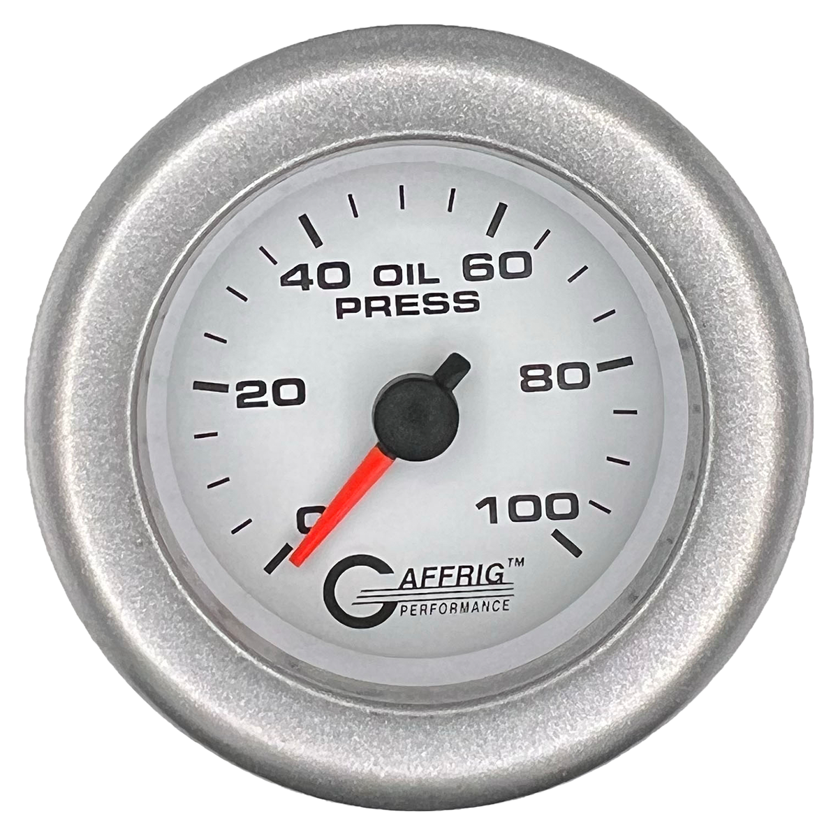 #6512 2 INCH MECHANICAL OIL PRESS. 0-100 PSI WHITE Platinum / Step