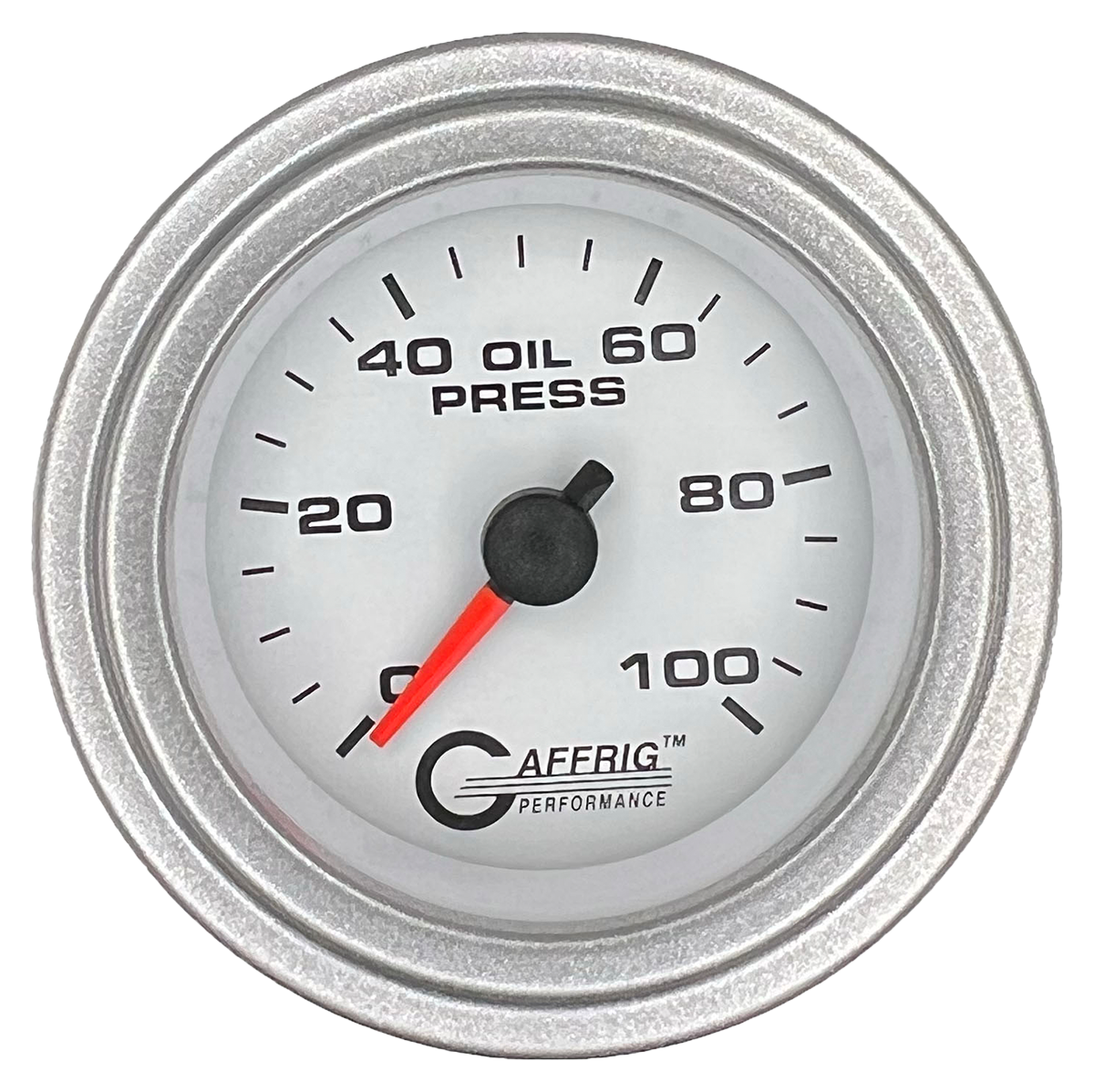 #6512 2 INCH MECHANICAL OIL PRESS. 0-100 PSI WHITE Platinum / Step