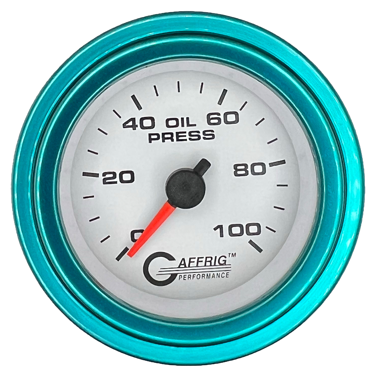 #6512 2 INCH MECHANICAL OIL PRESS. 0-100 PSI WHITE Teal / Step