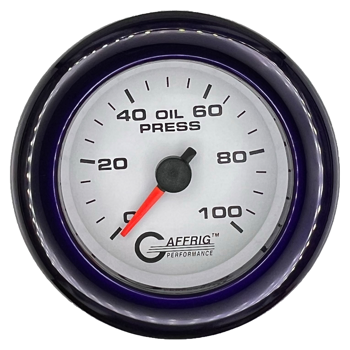 #6512 2 INCH MECHANICAL OIL PRESS. 0-100 PSI WHITE Purple / Step