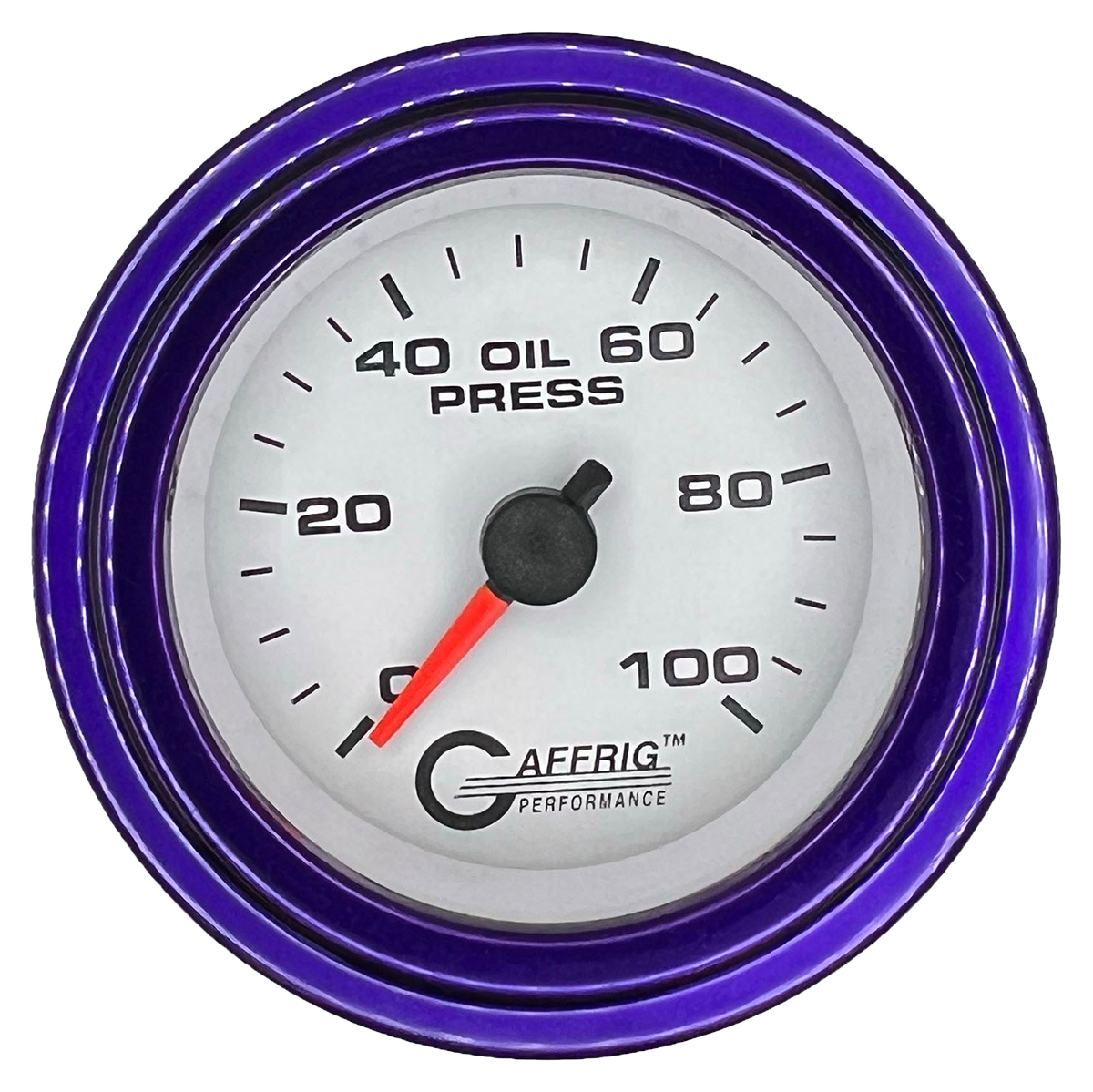 #6512 2 INCH MECHANICAL OIL PRESS. 0-100 PSI WHITE Purple / Step
