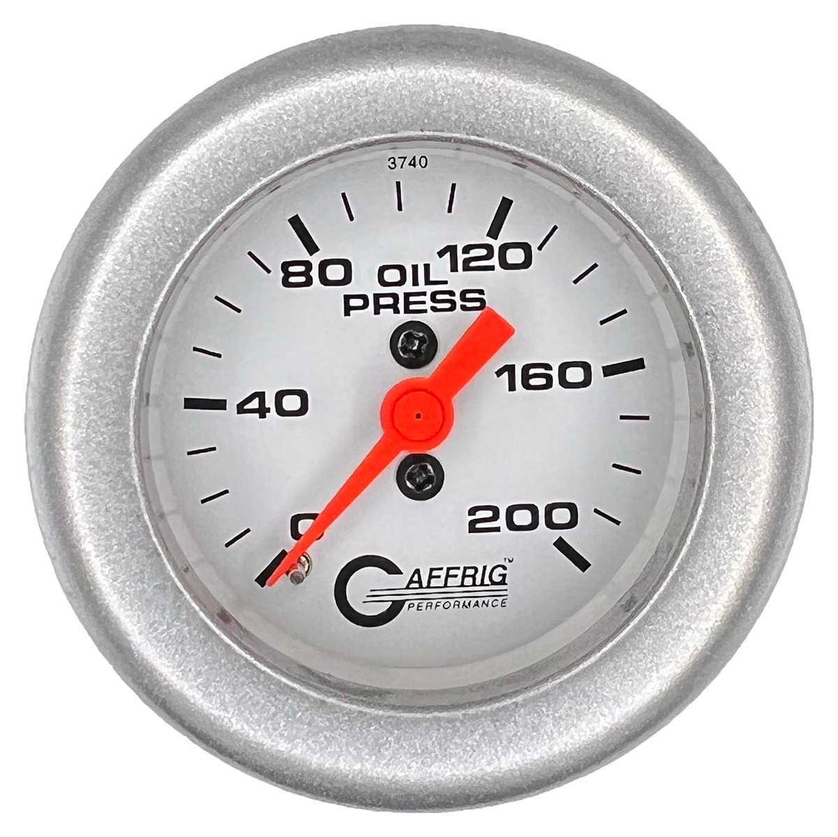 #6514 2 INCH MECHANICAL OIL PRESS. 0-200 PSI WHITE Platinum / Step