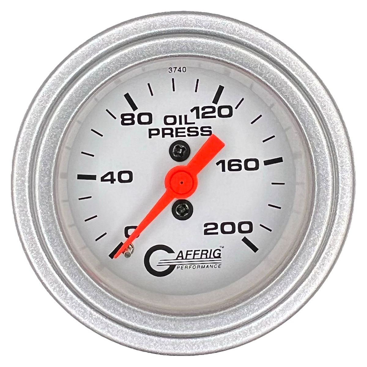 #6514 2 INCH MECHANICAL OIL PRESS. 0-200 PSI WHITE Platinum / Step