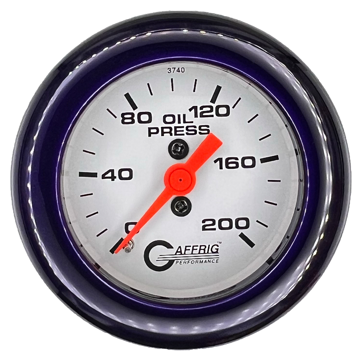 #6514 2 INCH MECHANICAL OIL PRESS. 0-200 PSI WHITE Purple / Step