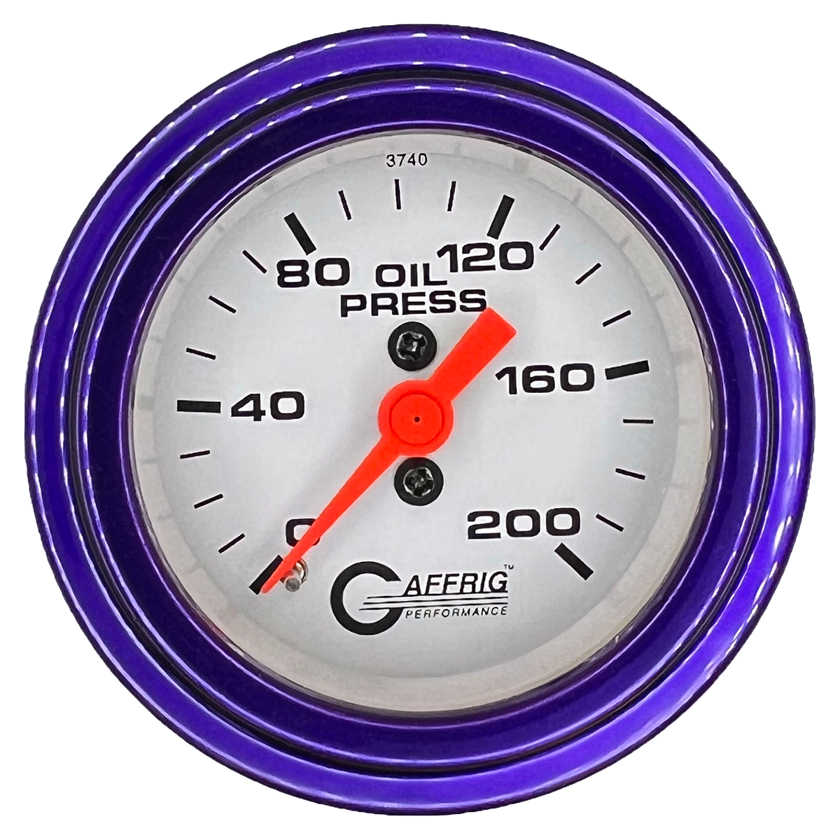 #6514 2 INCH MECHANICAL OIL PRESS. 0-200 PSI WHITE Purple / Step