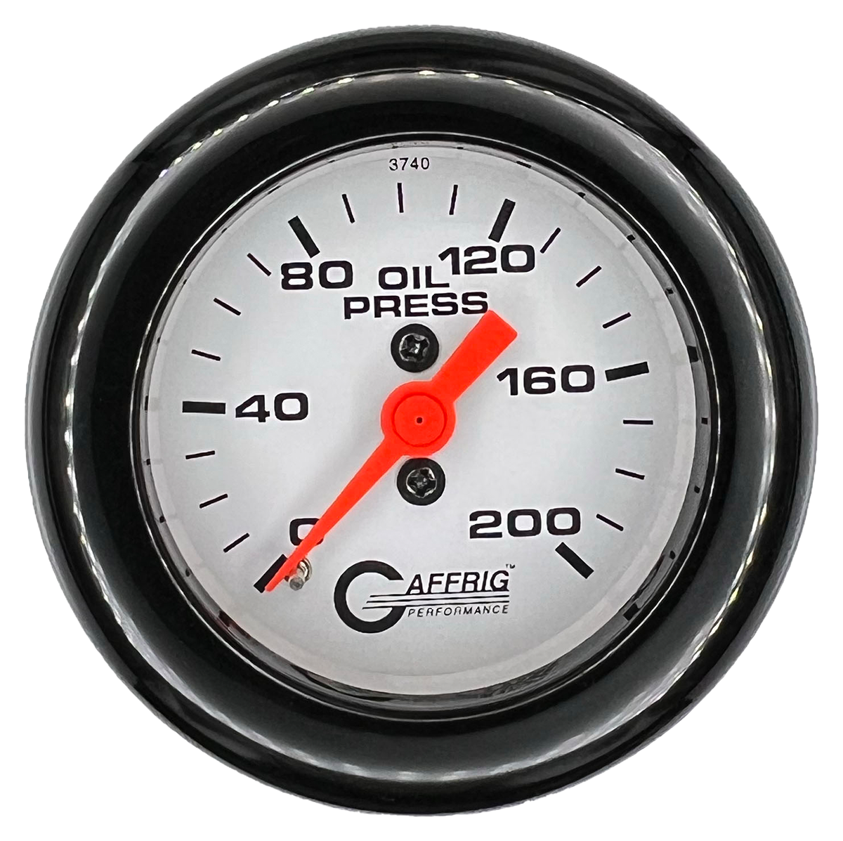 #6514 2 INCH MECHANICAL OIL PRESS. 0-200 PSI WHITE Black / Step