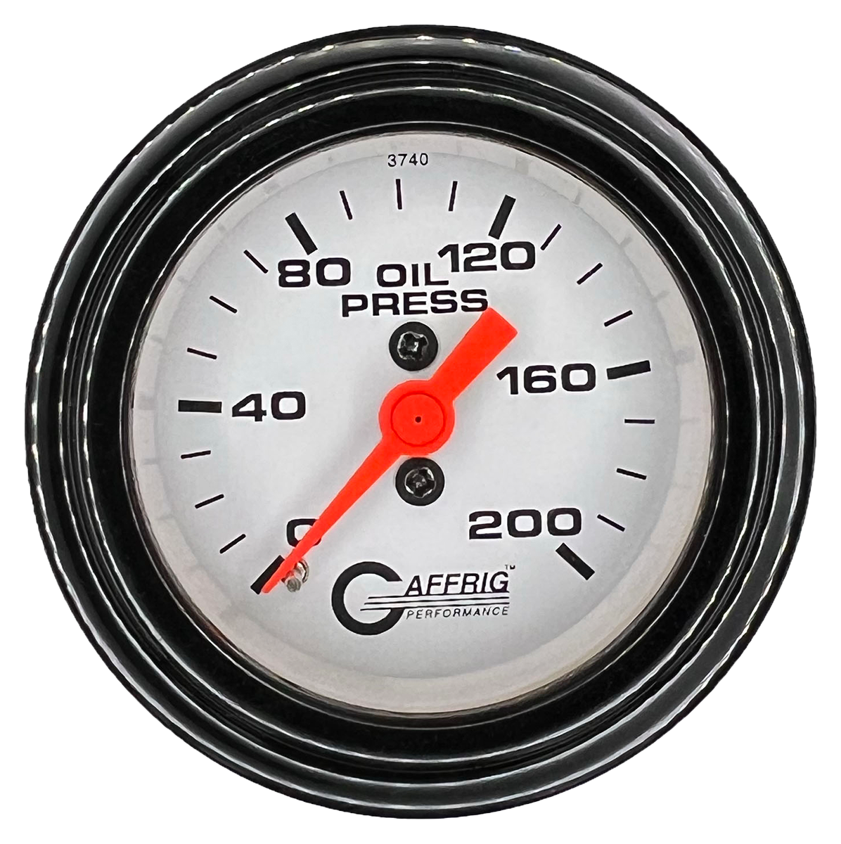 #6514 2 INCH MECHANICAL OIL PRESS. 0-200 PSI WHITE Black / Step