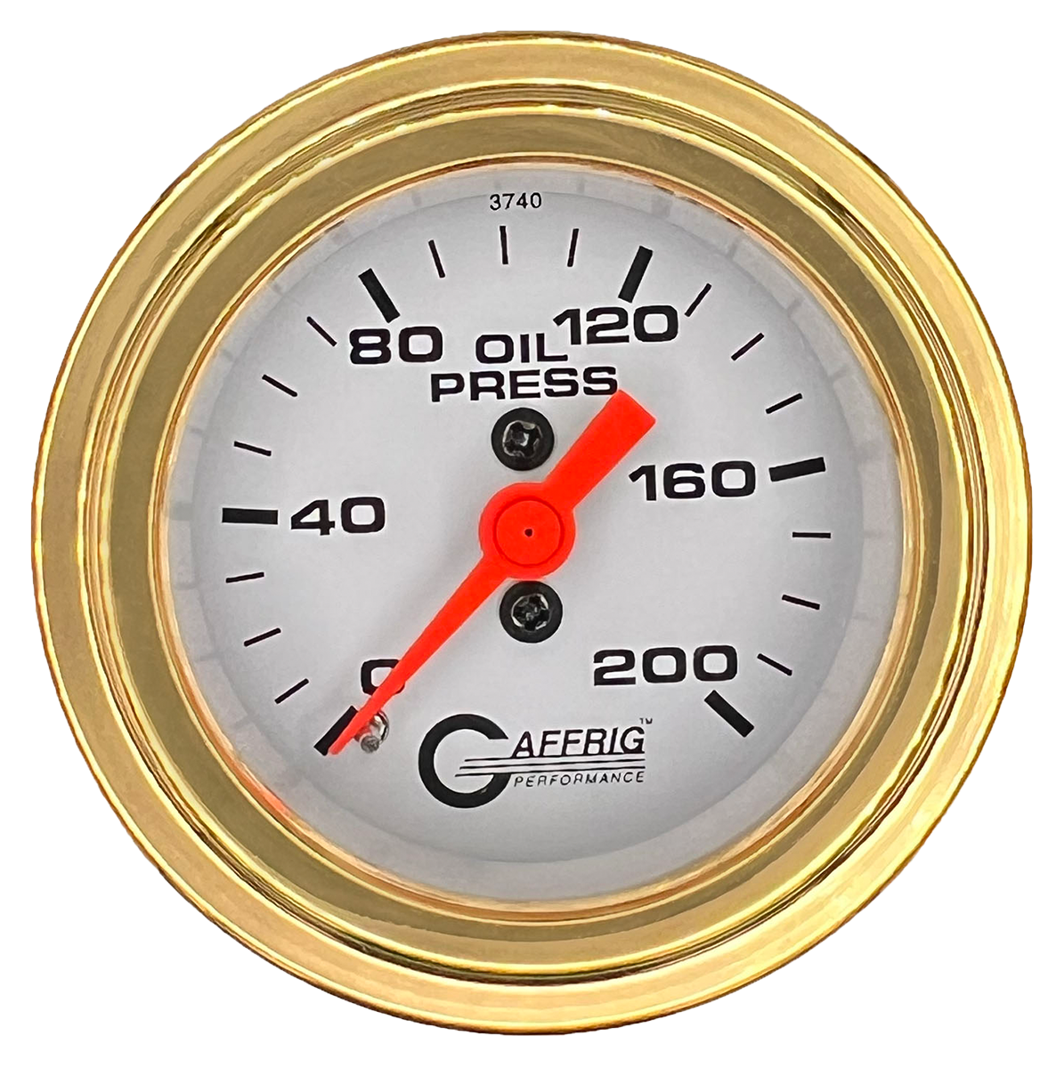 #6514 2 INCH MECHANICAL OIL PRESS. 0-200 PSI WHITE Gold / Step