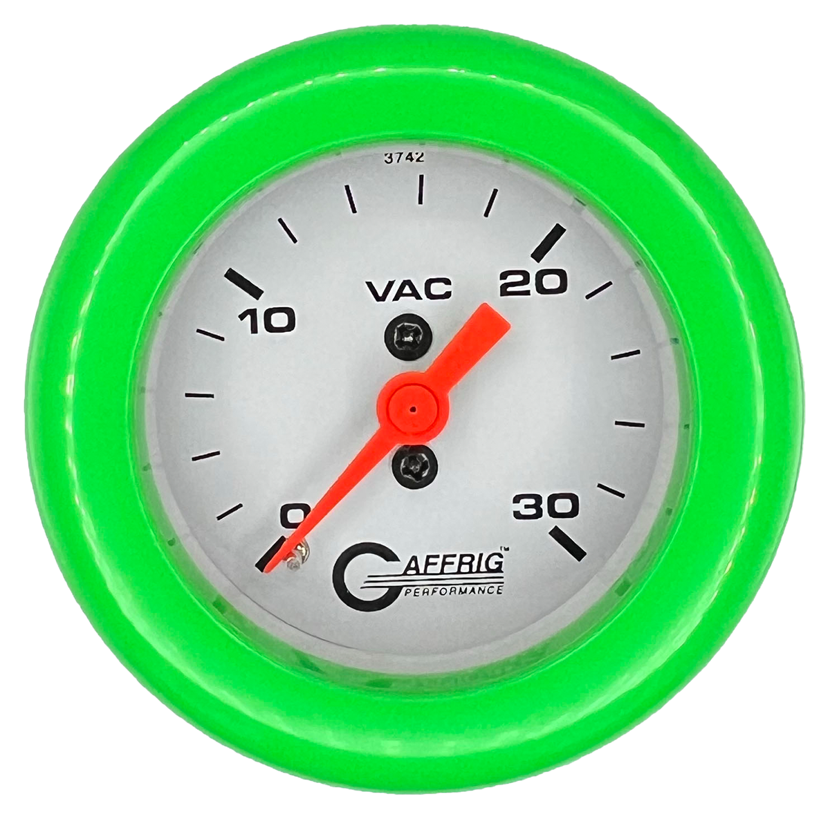 #6516 2 INCH MECHANICAL VACUUM 0-30 WHITE Lime Green / Step