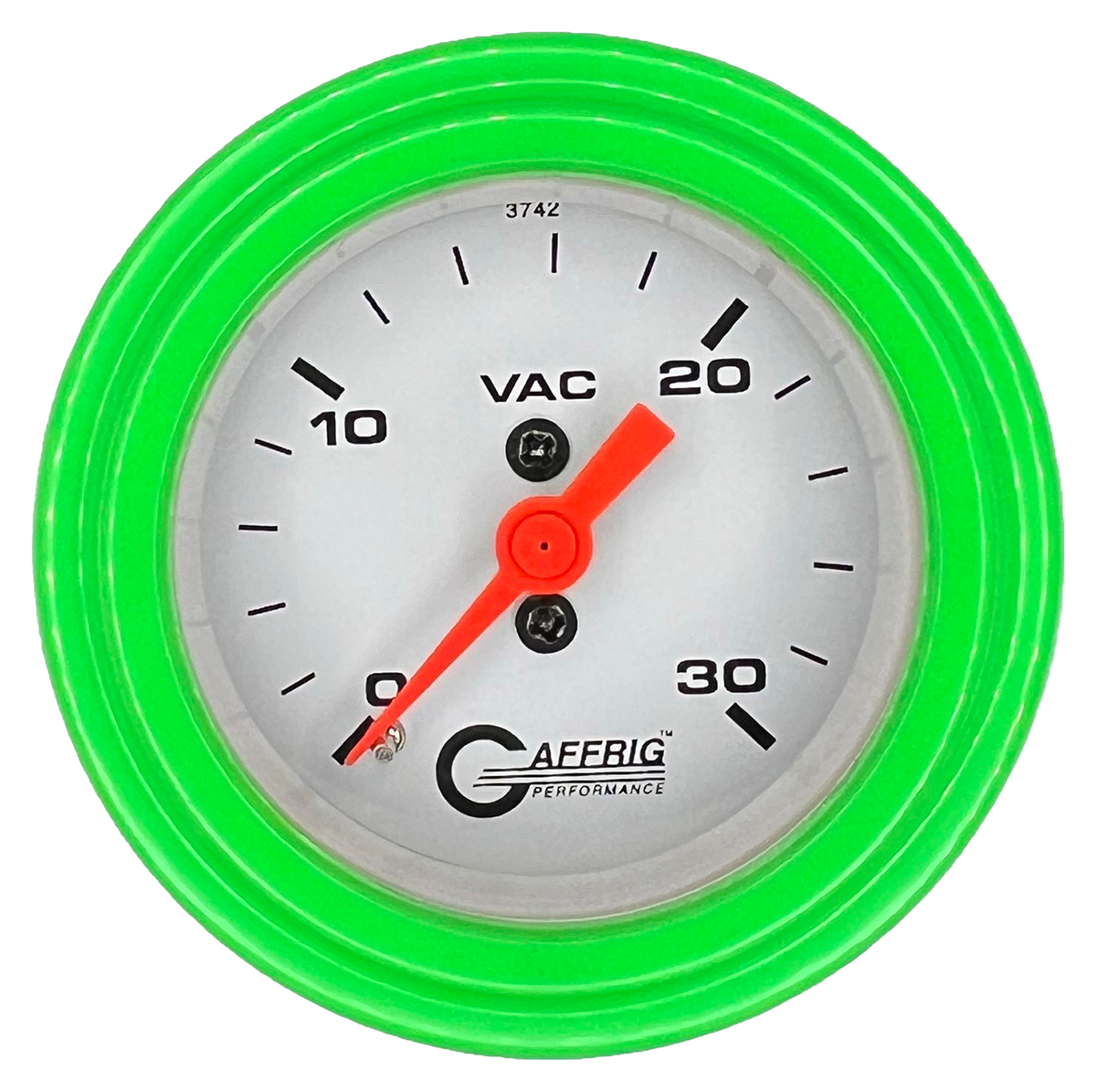 #6516 2 INCH MECHANICAL VACUUM 0-30 WHITE Lime Green / Step