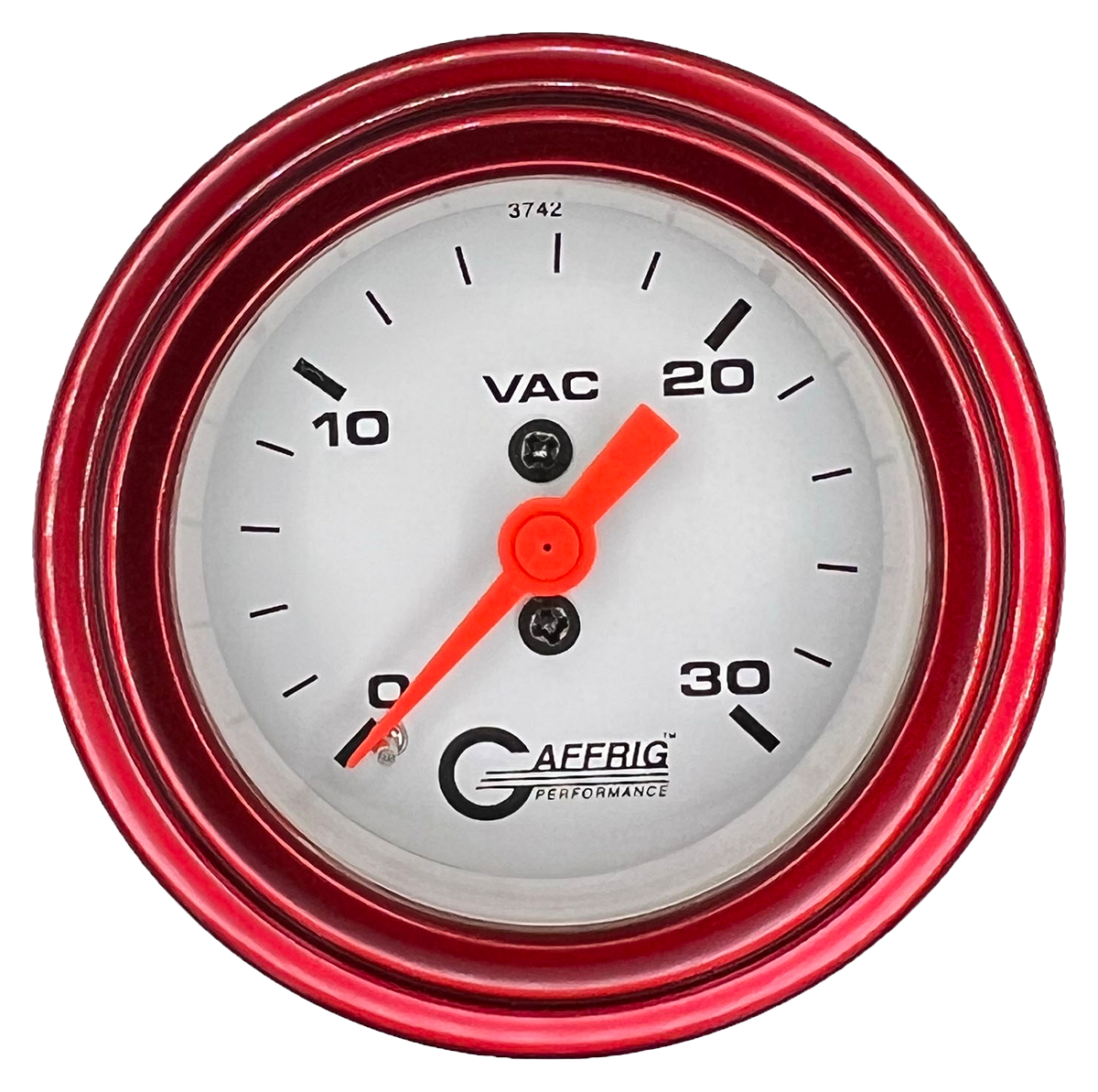 #6516 2 INCH MECHANICAL VACUUM 0-30 WHITE Red / Step