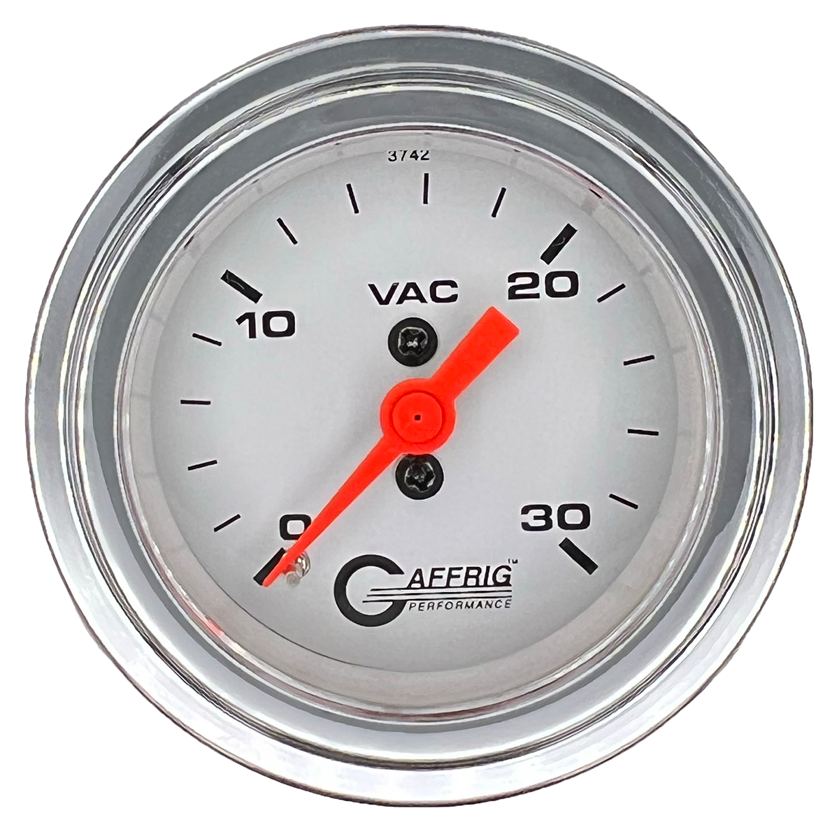 #6516 2 INCH MECHANICAL VACUUM 0-30 WHITE Chrome / Step