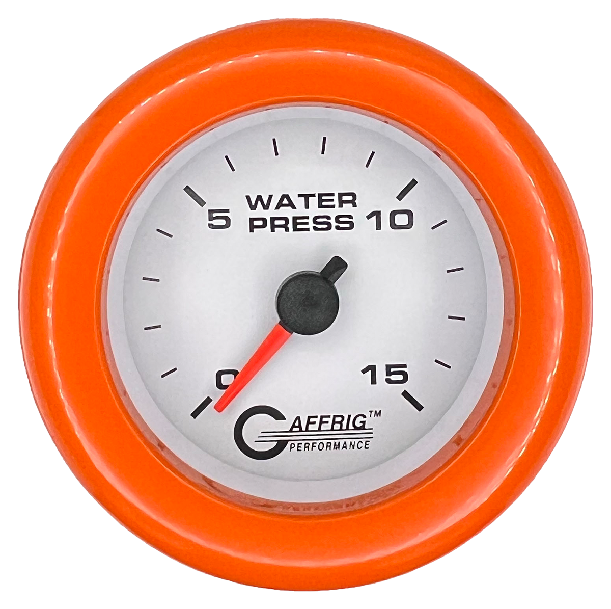 #6520 2 INCH MECHANICAL WATER PRESS. 0-15 PSI WHITE Orange / Step