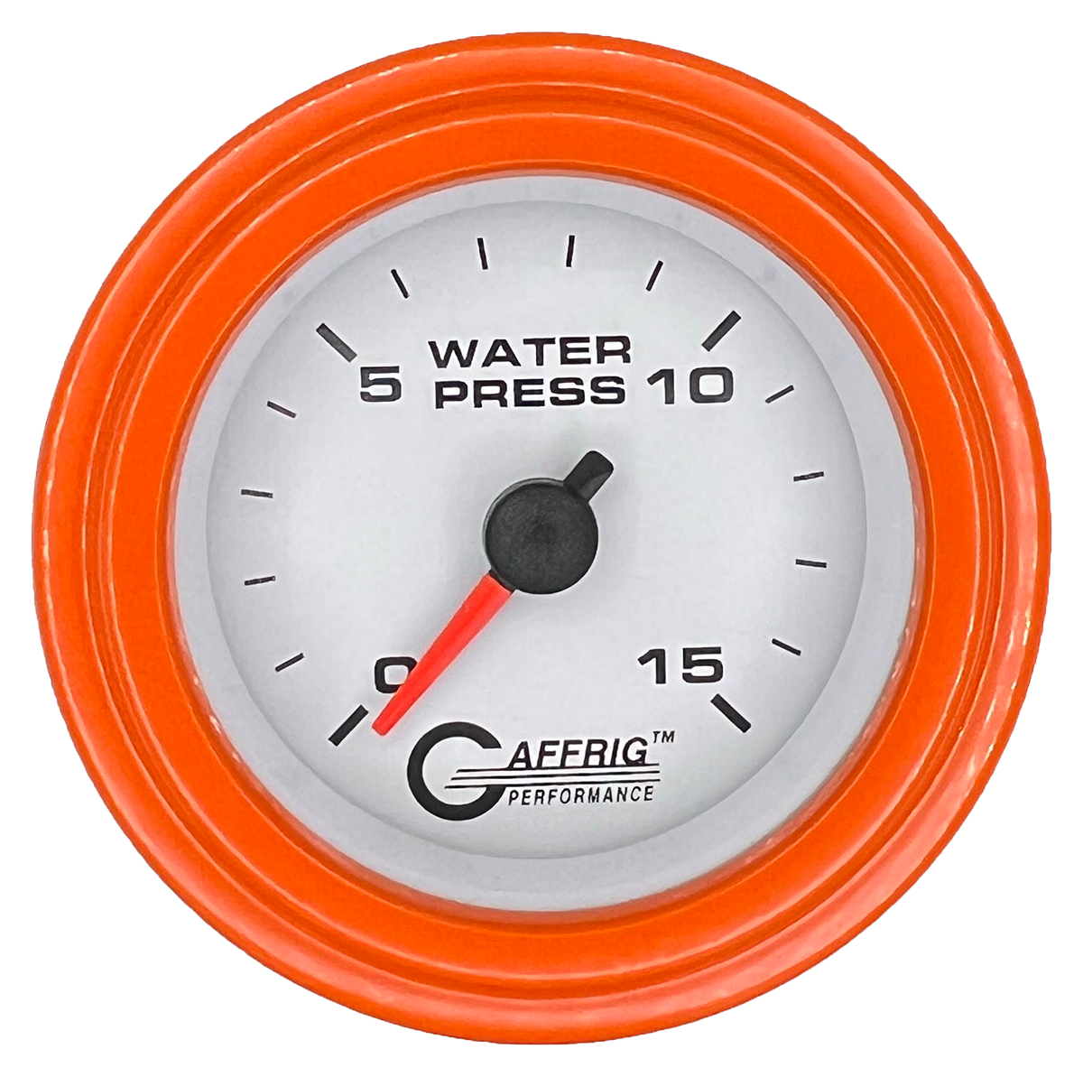 #6520 2 INCH MECHANICAL WATER PRESS. 0-15 PSI WHITE Orange / Step