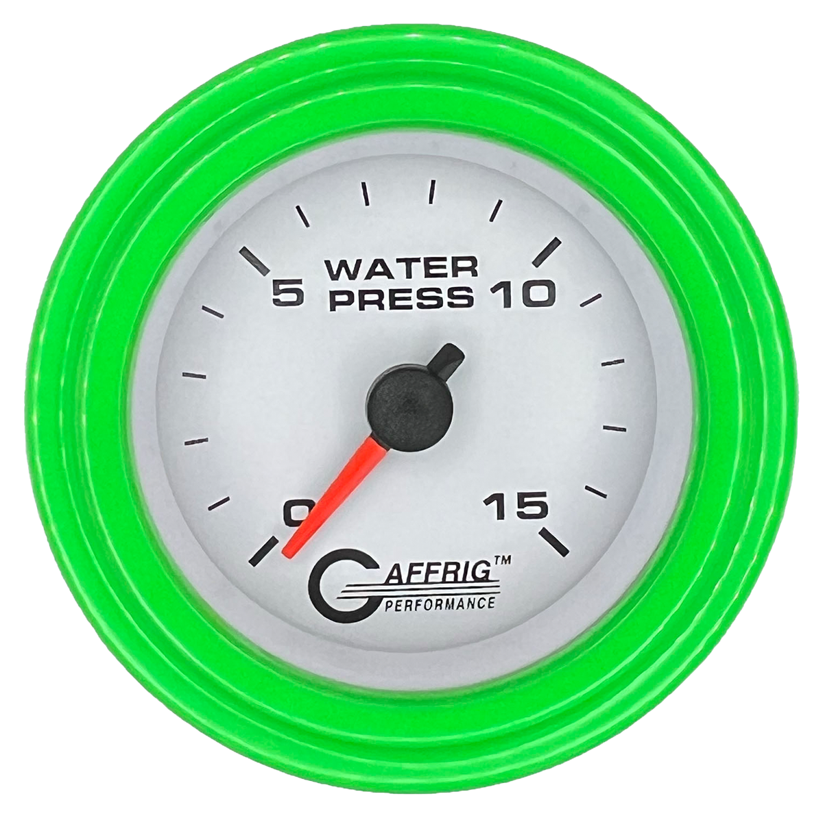 #6520 2 INCH MECHANICAL WATER PRESS. 0-15 PSI WHITE Lime Green / Step