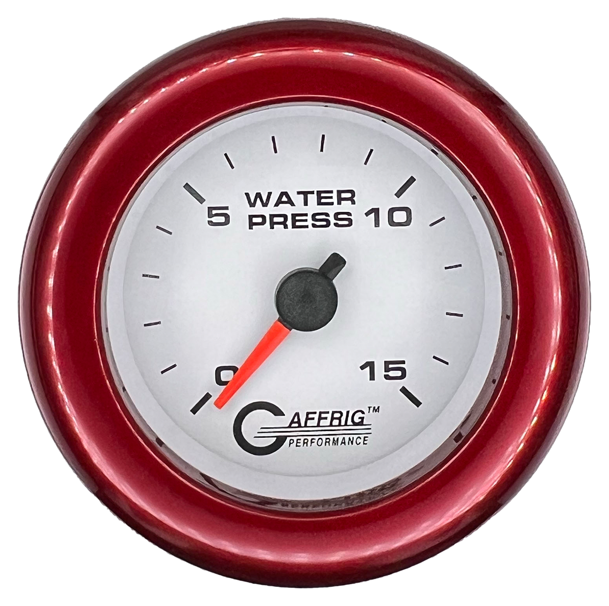 #6520 2 INCH MECHANICAL WATER PRESS. 0-15 PSI WHITE Red / Step
