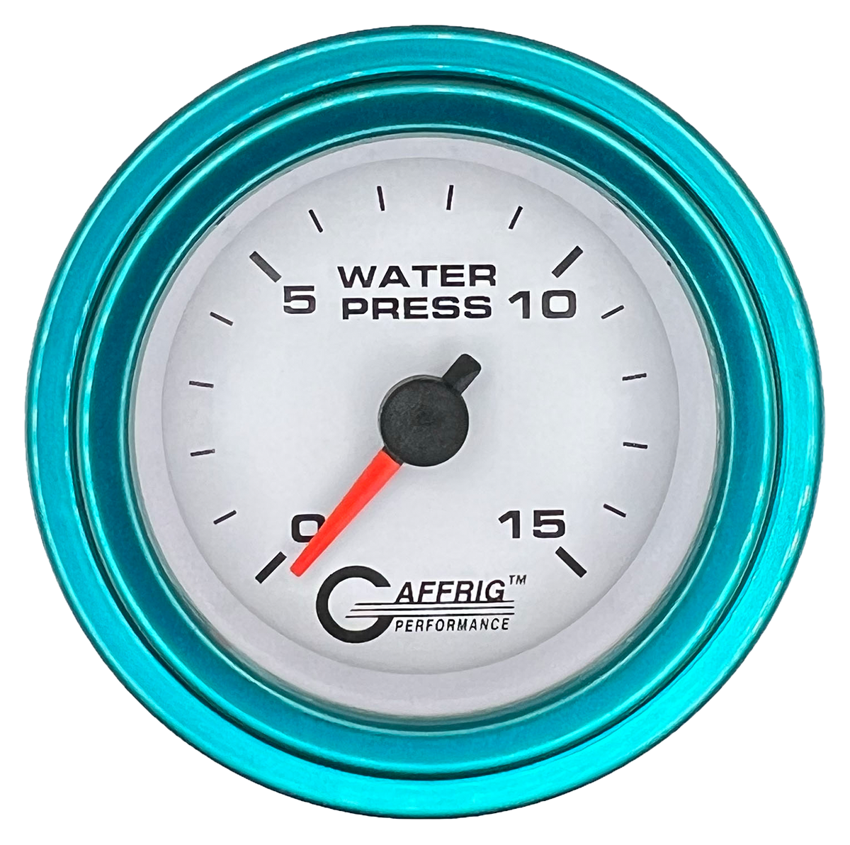 #6520 2 INCH MECHANICAL WATER PRESS. 0-15 PSI WHITE Teal / Step