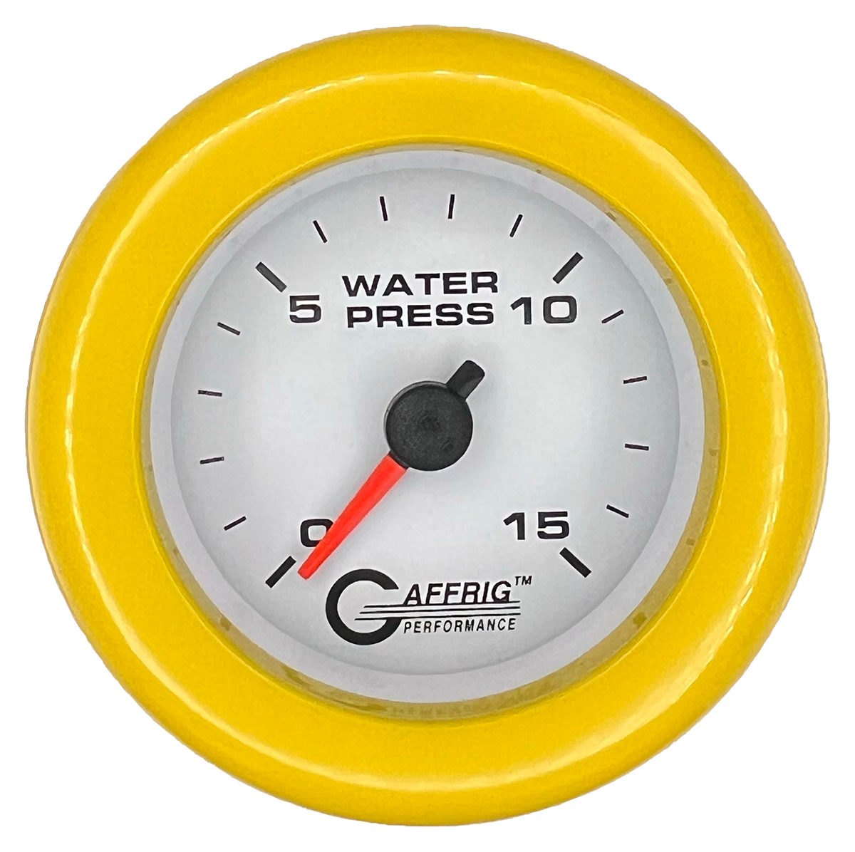 #6520 2 INCH MECHANICAL WATER PRESS. 0-15 PSI WHITE Yellow / Step