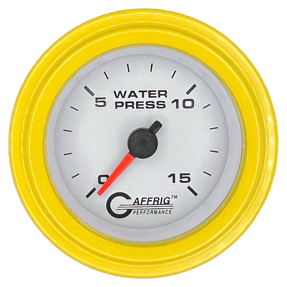 #6520 2 INCH MECHANICAL WATER PRESS. 0-15 PSI WHITE Yellow / Step