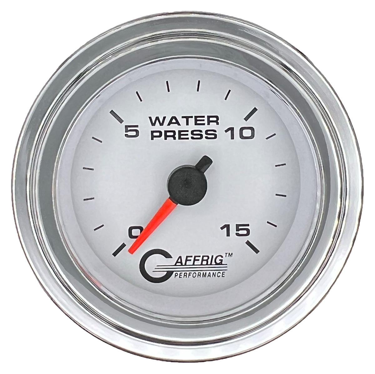 #6520 2 INCH MECHANICAL WATER PRESS. 0-15 PSI WHITE Chrome / Step