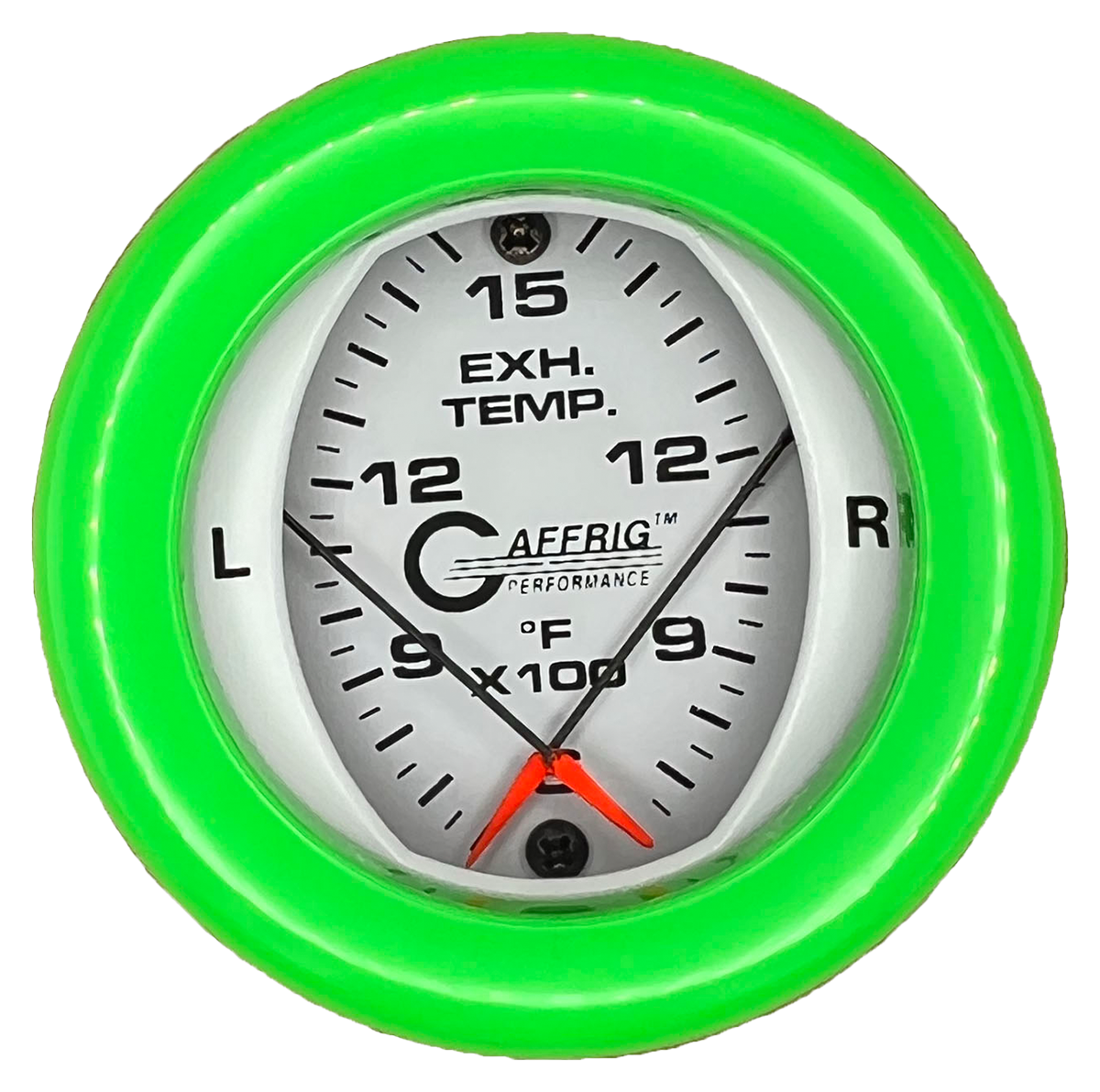 #6524 2 INCH MECHANICAL DUAL PYROMETER 600 - 1600 F WHITE Lime Green / Step