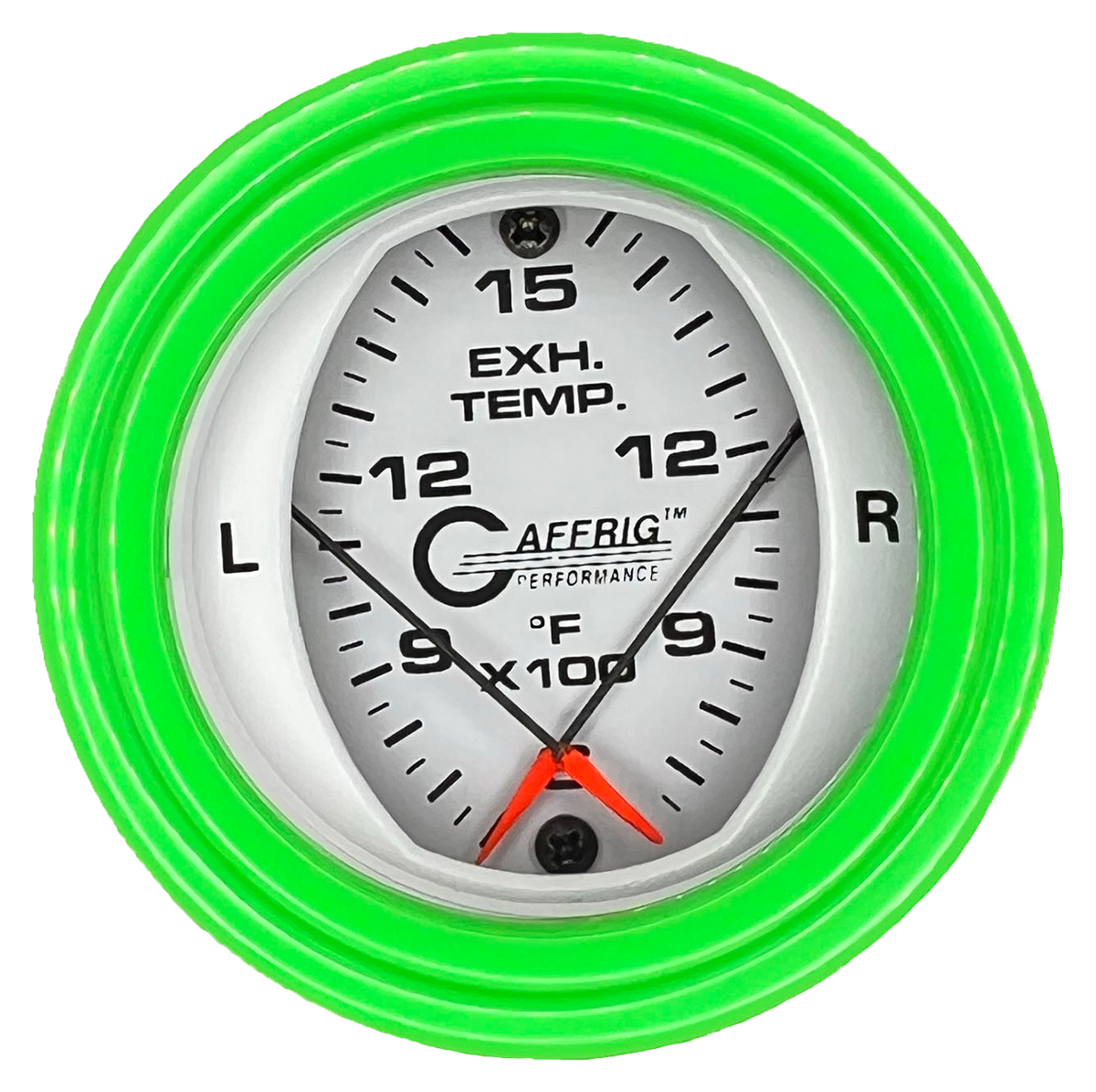 #6524 2 INCH MECHANICAL DUAL PYROMETER 600 - 1600 F WHITE Lime Green / Step