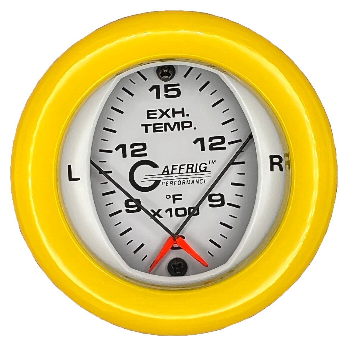 #6524 2 INCH MECHANICAL DUAL PYROMETER 600 - 1600 F WHITE Yellow / Step