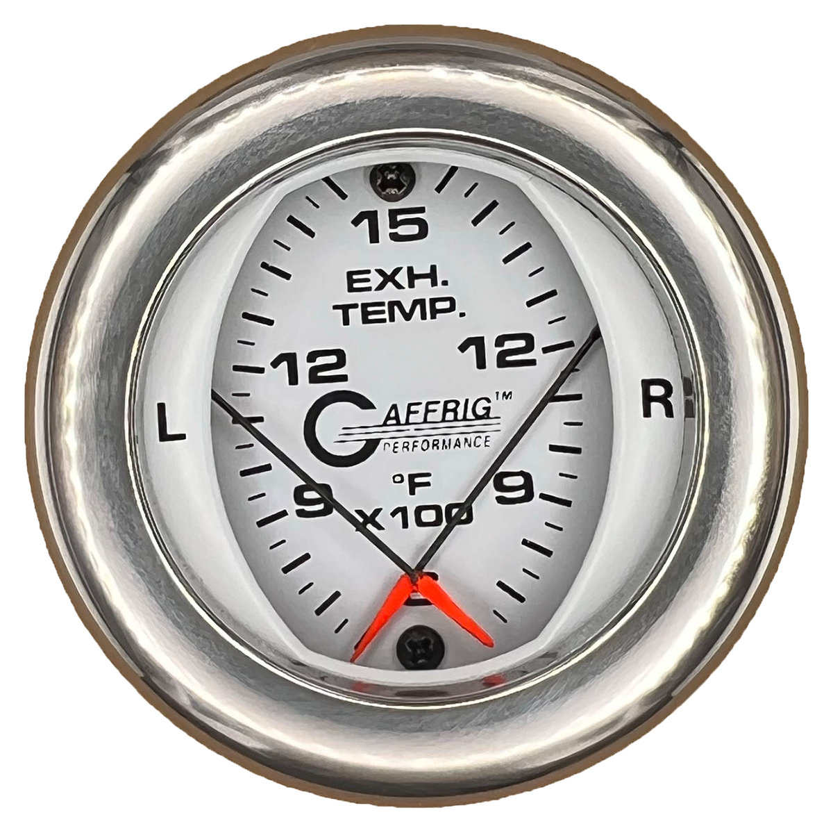 #6524 2 INCH MECHANICAL DUAL PYROMETER 600 - 1600 F WHITE Chrome / Step