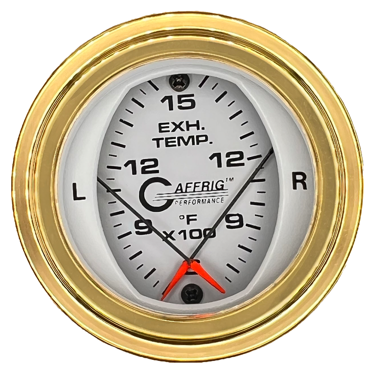 #6524 2 INCH MECHANICAL DUAL PYROMETER 600 - 1600 F WHITE Gold / Step