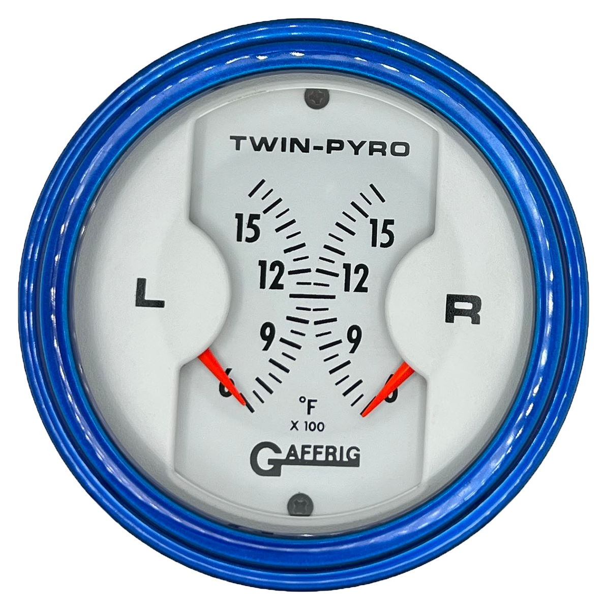 #6526 3 INCH MECHANICAL DUAL PYROMETER 600 - 1600 F WHITE Blue / Step