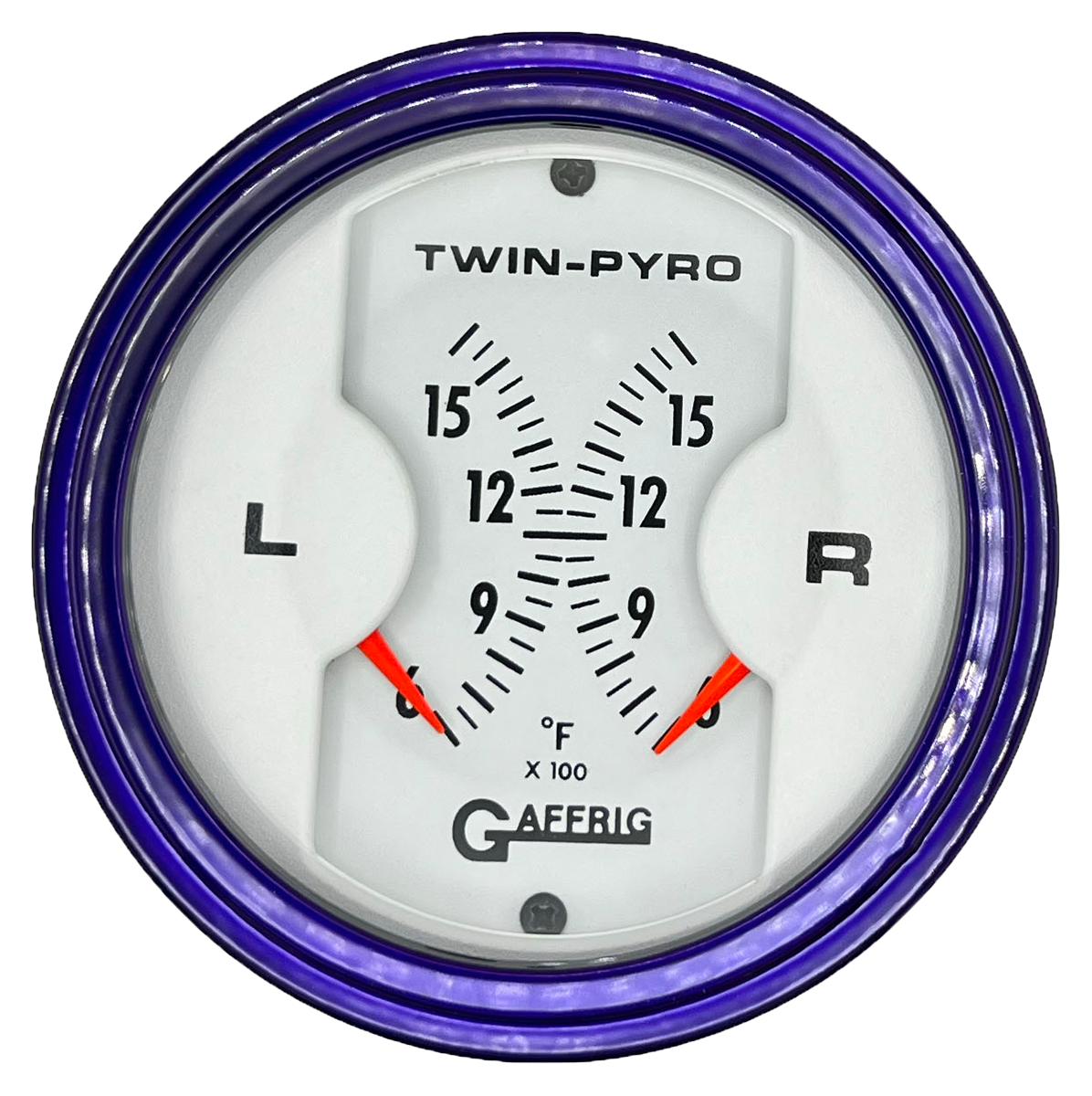 #6526 3 INCH MECHANICAL DUAL PYROMETER 600 - 1600 F WHITE Purple / Step