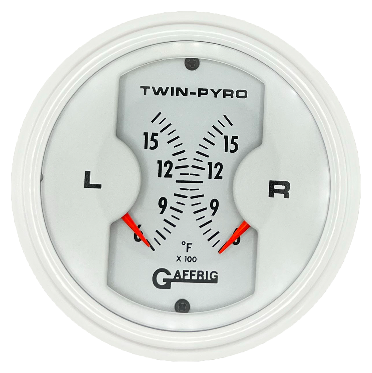 #6526 3 INCH MECHANICAL DUAL PYROMETER 600 - 1600 F WHITE White / Step