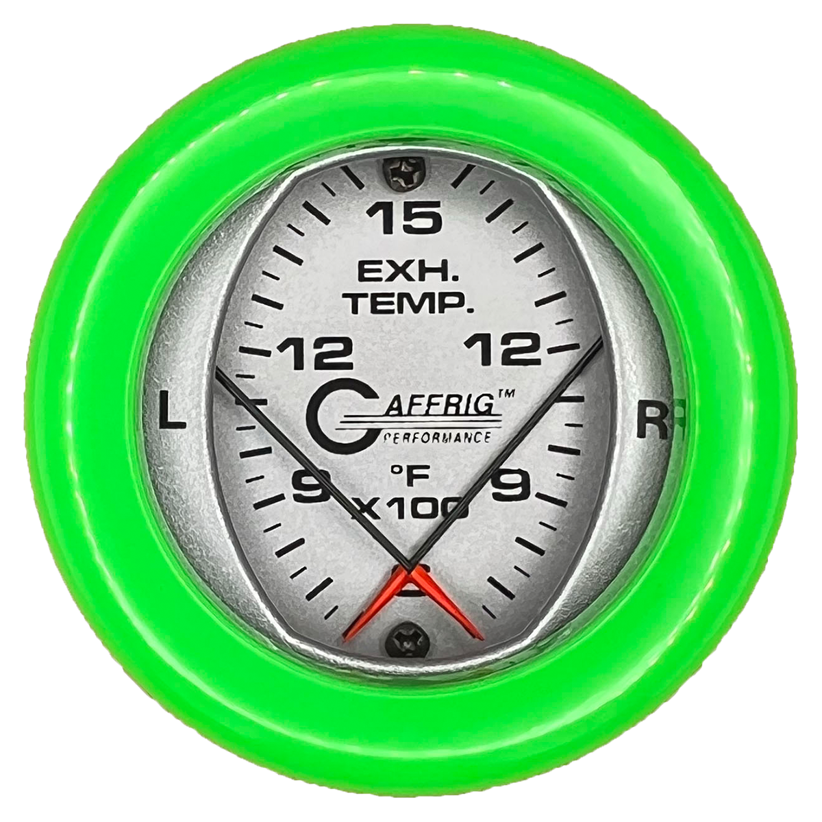 #6824 2 INCH MECHANICAL DUAL PYROMETER 600 - 1600 F PLATINUM Lime Green / Step
