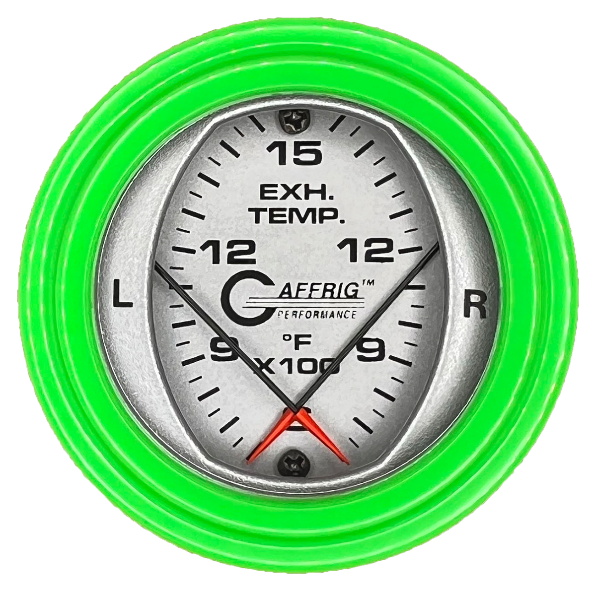 #6824 2 INCH MECHANICAL DUAL PYROMETER 600 - 1600 F PLATINUM Lime Green / Step