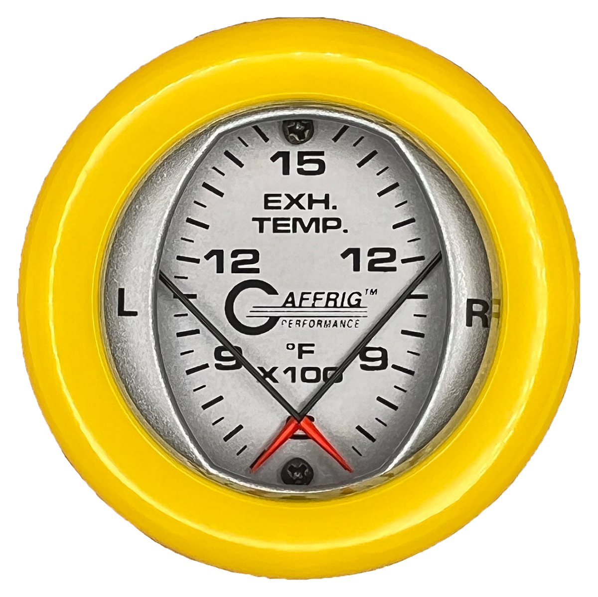#6824 2 INCH MECHANICAL DUAL PYROMETER 600 - 1600 F PLATINUM Yellow / Step