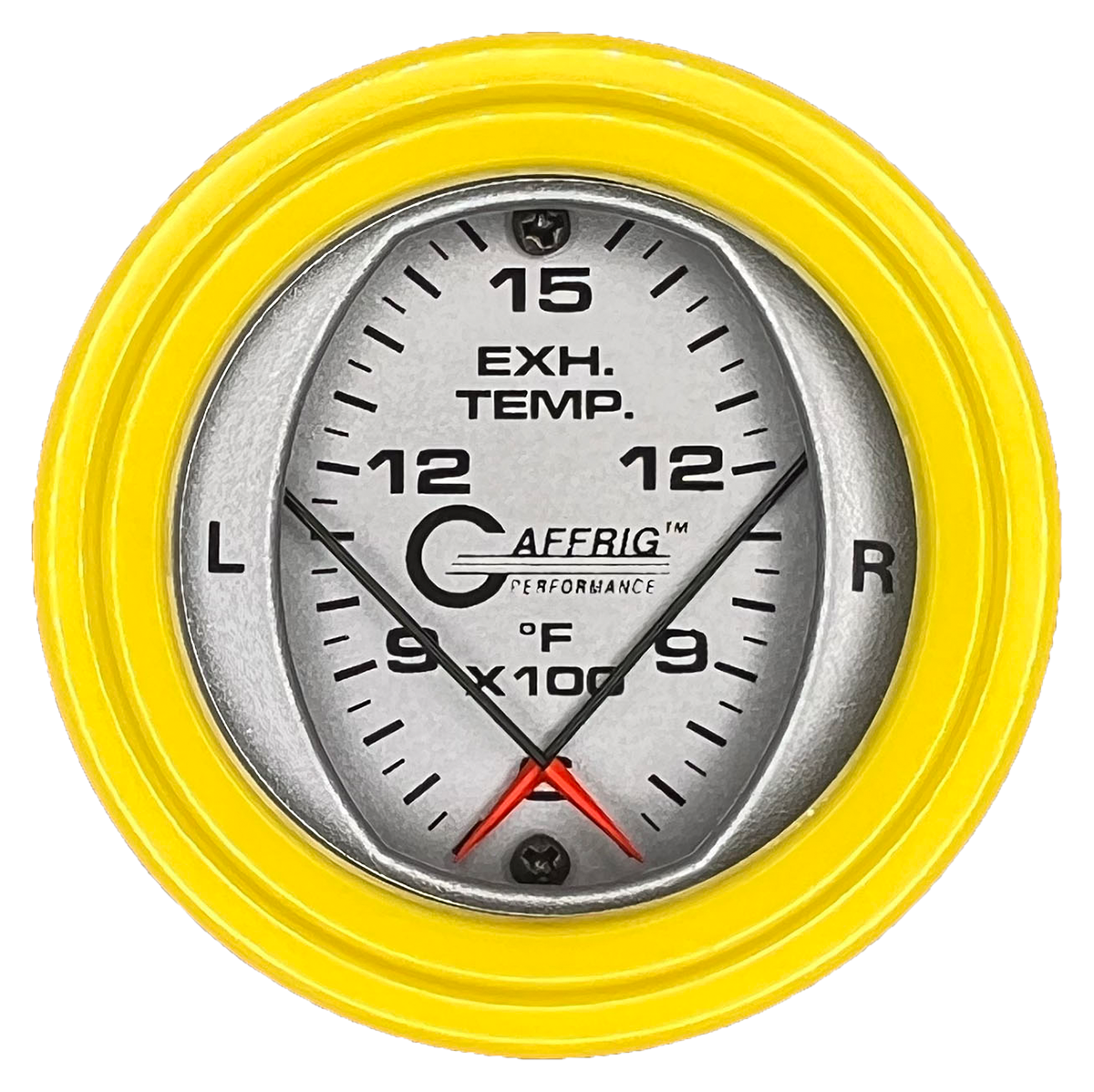 #6824 2 INCH MECHANICAL DUAL PYROMETER 600 - 1600 F PLATINUM Yellow / Step