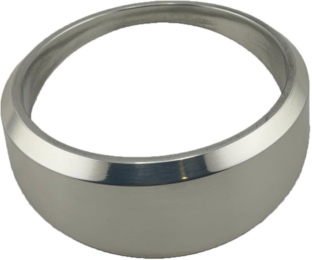 GAFFRIG PART #8500 ANGLED BEZEL 3 5/8 INCH I.D. / 4 5/8 INCH O.D. CHROME