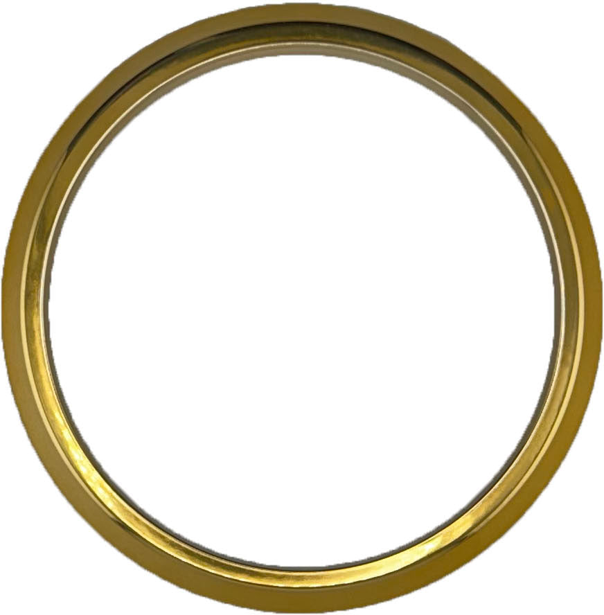 GAFFRIG PART #8650 FLAT BEZEL 4 5/8 INCH I.D. x 5 1/2 INCH O.D. GOLD